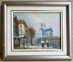 Vintage Prague Castle Oil on Canvas Giclee by Byrngy
