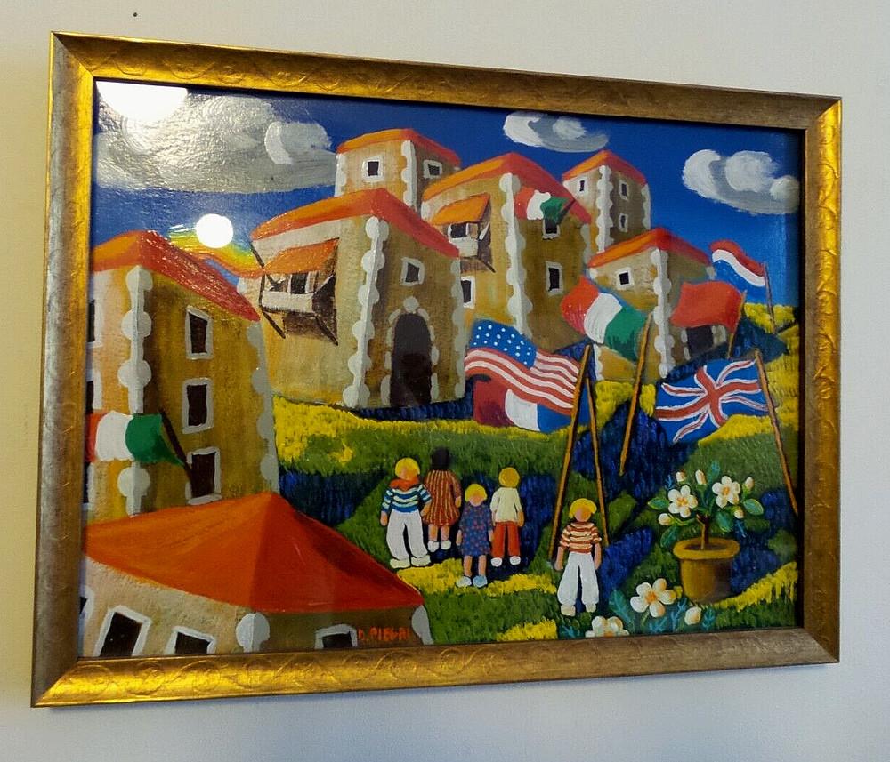 Original Oil framed signed by Daniela Piegai Argentina