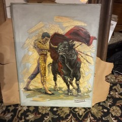 Original Painting D. Cardenas Mexican Artist Bull Fighter Matador Carlos Arruza