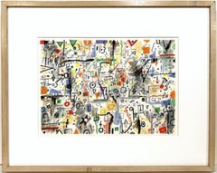 Signed MODERN ABSTRACT EXPRESSIONIST PAINTING Work on Paper