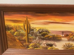LOT OF 3 ORIGINAL OIL PAINTINGS ARIZONA DESERT HARMONY BY ARTIST CLAUDINE ASPER