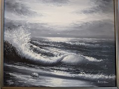 A.KIRKHAM ORIGINAL OIL ON CANVAS SEASCAPE PAINTING