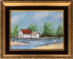 VTG Rare Max Karp Enamel Copper Painting Original Signed Listed Artist