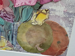 ELLEN WOLF BACHER SIGNED ORIGINAL COLLAGE PAINTING ABSTRACT STILL LIFE ART 2000