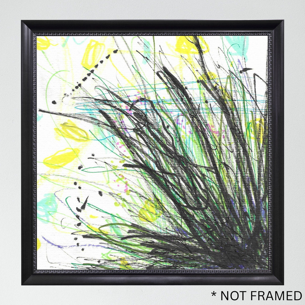 „Flora in Black 6“ Tristan Reasor Original Abstract Painting Acrylic 6×6