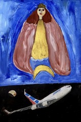 Acrylic On Cardboard Juan Karlos Cuban Art 47×33 cm…“De viaje“
