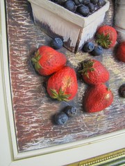 3D Fruit Painting by Denise Plouffe, Vintage 1990s Québec Art, Original Piece