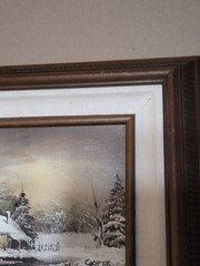 Beautifully framed mountain scenery vintage Oil painting on canvas signed dated