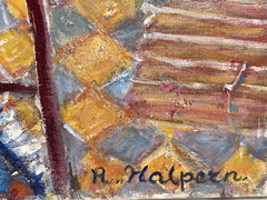 Renée HALPERN (1914-? ) School of Paris – Golden Gate Bridge Oil on Canvas