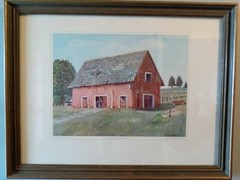  Eisenhower, Framed Lithograph Print 1968 The Deserted Barn
