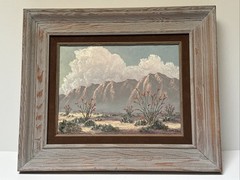 KATHI HILTON PAINTING DESERT LANDSCAPE VINTAGE AMERICAN IMPRESSIONIST LISTED