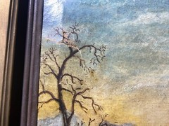 Large Antique „Winter Landscape With Figures Scene“ Oil Painting – Signed/Framed