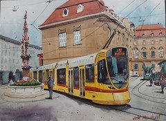 Watercolor Original Painting 11″ x 15″ Basel, Switzerland