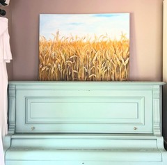 “Wheat Fields” By Mandy Smith Original Acrylic Painting Yellow And Blue Artwork