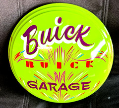 Vintage BUICK SIGN pinstriped Hub cap Hubcap Hand Painted Hotrod Kustom Kulture