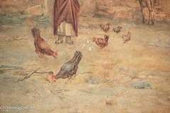Beautiful Orazio Amato Antique Painting of Village Street Scene, Early & Rare