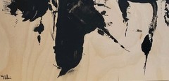 No.676 Original Abstract Minimal Landscape Painting On Cradled Pine By K.ADavis