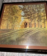 Vintage August Holland Wood Framed Art Prints Set 24”x24” Signed