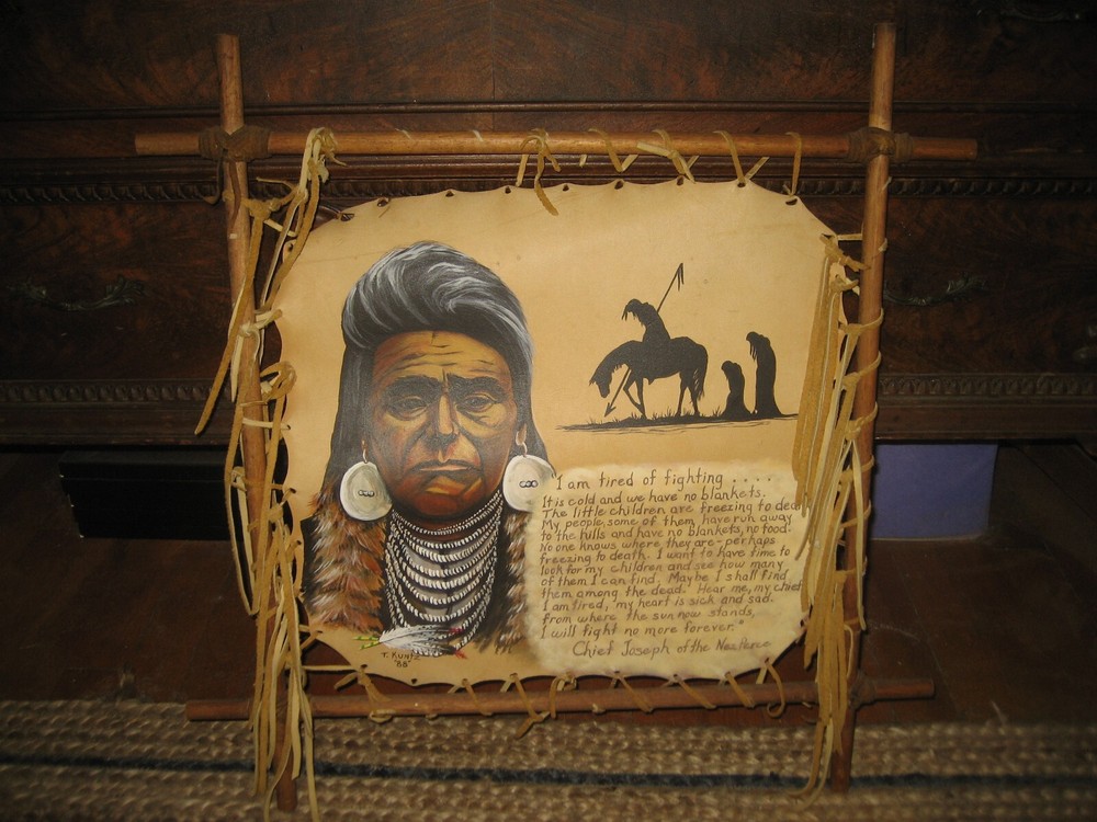 Vintage/Original Art-signed T. Kuntz 1988 Native American-Chief Joseph