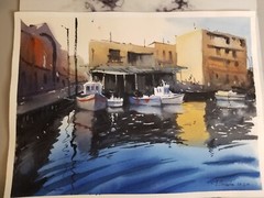 original painting 30 x 40 cm 19ChO Art copy Tim Wilmot Old Venetian Harbour