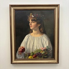 Classic Portrait Oil Painting „Lemon Peel“ Authentic Large Art