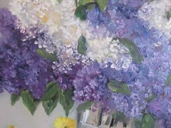 bouquet of lilacs original oil painting, dandelions oil painting, flowers art