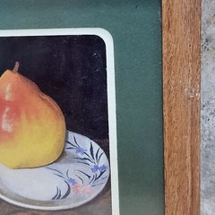 Framed Print Pear On A Plate Oil On Canvas by American Artist Joseph Stella 1925