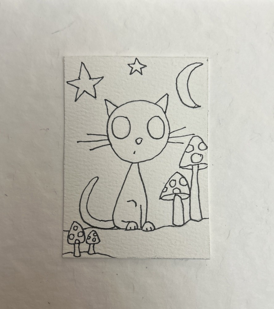 ACEO ‘Colour Me In’ ACEO Trading Cards 2.5X3.5”