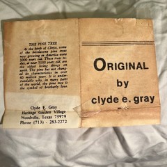 Vintage Clyde E Gray Hand Painted Ceramic Tile Art Texas Folk Art Barn FarmScene