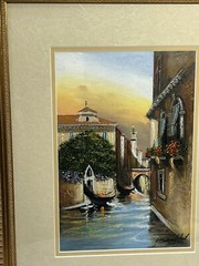 Original Venice Canal Oil Landscape Painting FRAMED Signed Artist 2001
