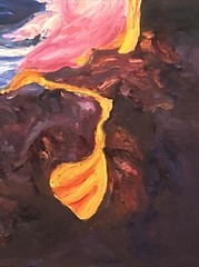 Original Oil Painting On Canvas Volcano In Hawaii 24″ x 18″ x 1/2″