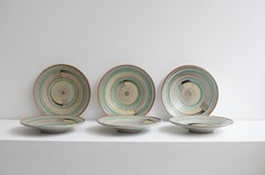 Hamelin Pottery? Hildegard Delius Set of 6 Plates Ceramic Hand Painted Sign 1930s