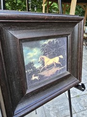 A Palomino & A Spaniel Landscape by Charles Towne Mini Giclée Varnish Print