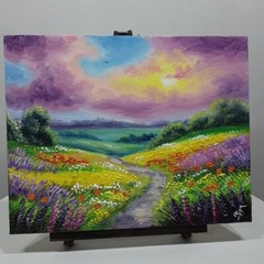 Original Hand Painted Landscape Summer Home Decor Wall Art Gift Ukrainian Artist