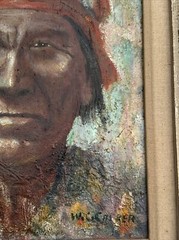 CHIEF FURBAY PORTRAIT PAINTING NATIVE AMERICAN INDIAN TRIBAL ART IMPRESSIONIST