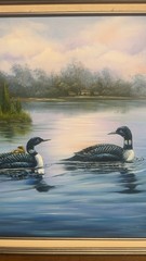 Original Duck Framed Oil Painting On Canvas 24×36