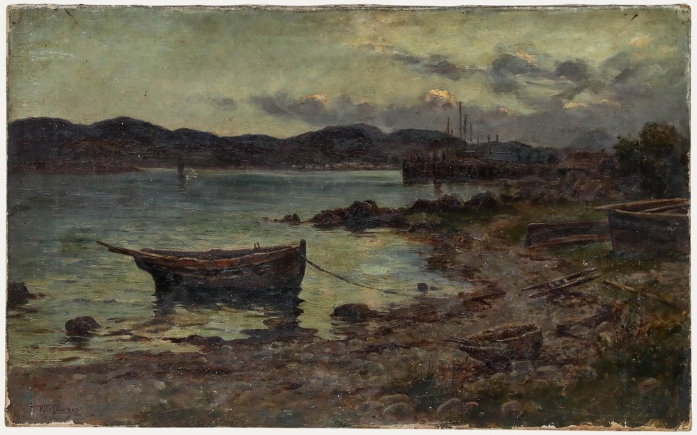 Alexander Lawson (act.1890-1903) – Late 19th Century Oil, Estuary at Dusk