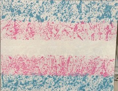 Trans Transgender Pride Flag lgbtq gay abstract art painting