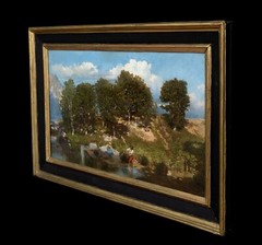 Large 19th Century Swiss Lake Lucerne Landscape Alexandre Calame (1810-1864)