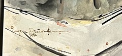 VTG Old Eugen Drăguțescu original Watercolor Art Street Scene Signed/Dated 1932