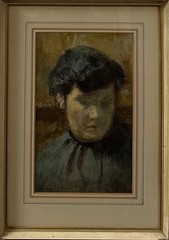 J.C.W. Cossaar : Portrait Of A Seated Woman , Mixed Media And Gouache