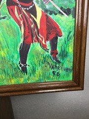 Tribal Dancing Africa Original Art Acrylic oil canvas Men African J Van KeuRen