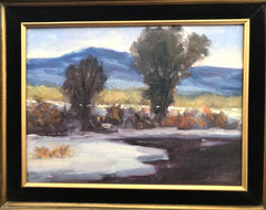 Vintage Oil Painting 2003, unsigned Desert Landscape with Mountain 17.5″H x 14″W