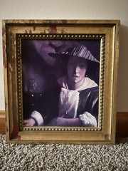 VTG Vermeer Print Girl with a Flute Reproduction Framed Board Artwork