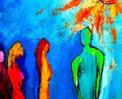 LANDSCAPE SUNSET COLORFUL upcycled CB 18″ X 18″ Painting SWARTZMILLER DNA SIGNED