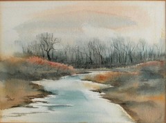 EM STOUT WATERCOLOR PAINTING PAPER SIGNED AMERICAN ARTIST ROCKY MOUNTAIN WEST