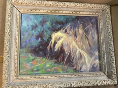 Louis Absalon „Abstract Scene“ Oil Painting – Signed And Framed