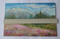Oil painting „Summer“ format 20*30 centimeters. Сanvas on cardboard. 2023