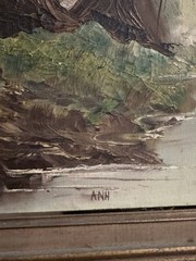 Vintage Ann Signed Framed Oil Painting