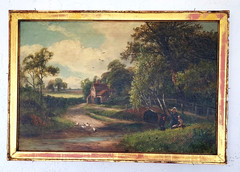 Rare Original River Fishing / Oil Painting / Robert John Hammond British ~ 1895